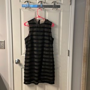 J.Crew black lace and fringe cocktail dress size 12